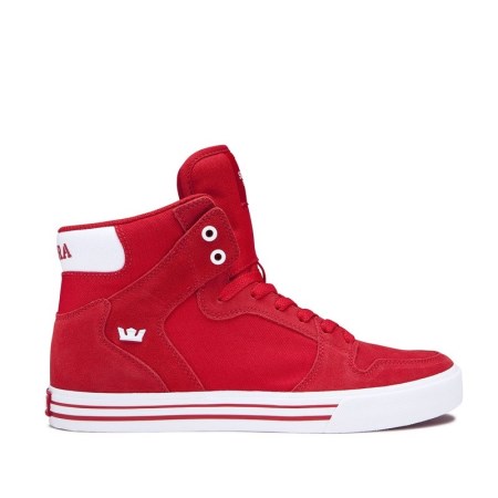 Supra Vaider Mens High Tops Shoes Red UK 48EIP